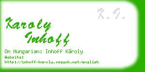 karoly inhoff business card
