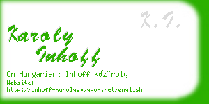 karoly inhoff business card